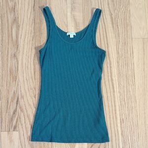 James Perse Ribbed Daily Teal Tank 2 Medium
